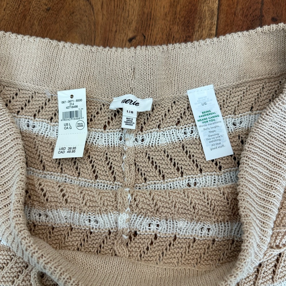 ☀️ New! AERIE Sweater Knit Striped Short - Picture 11 of 12